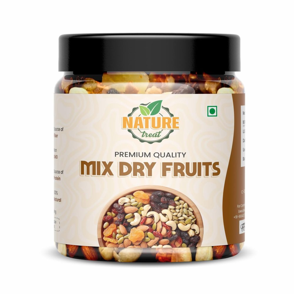Nature Treat Health Dry Fruits Mix 250 gm | Cashews, Dates, Raisin, Almonds & Cranberry & Many More | Healthy Mixed Dry Fruits Jar Pack