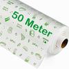 50 Meter Non-Sticky Butter Paper Roll,Food Grade Paper Wrap Roll, Chemical-Free, Natural Food Wrapping Paper, White with Green Print view 1