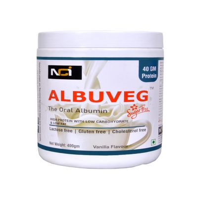 Albuveg The oral Albumin Sugarfree Vanilla 400 gram (Doctor's First Choice)
