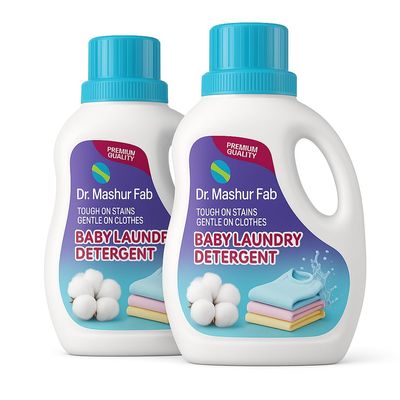 Dr. Mashur Fab Baby Laundry Detergent, Gentle on Clothes, Tough on Stains NATURAL 500 ML PACK OF 2