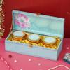 Agrisafe Diwali Gift Hamper | Diwali Dry fruit Box | Elegant Floral Motif Design With Matching Tin Jars | Festive Gifting | Corporate Gifts for Employees & Clients | Almonds, Cashews & Raisins (450gm Total) view 2