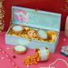 Agrisafe Diwali Gift Hamper | Diwali Dry fruit Box | Elegant Floral Motif Design With Matching Tin Jars | Festive Gifting | Corporate Gifts for Employees & Clients | Almonds, Cashews & Raisins (450gm Total) view 3