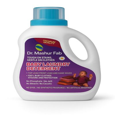 Dr. Mashur Fab Baby Laundry Detergent, Gentle on Clothes, Tough on Stains NATURAL 500 ML PACK OF 1