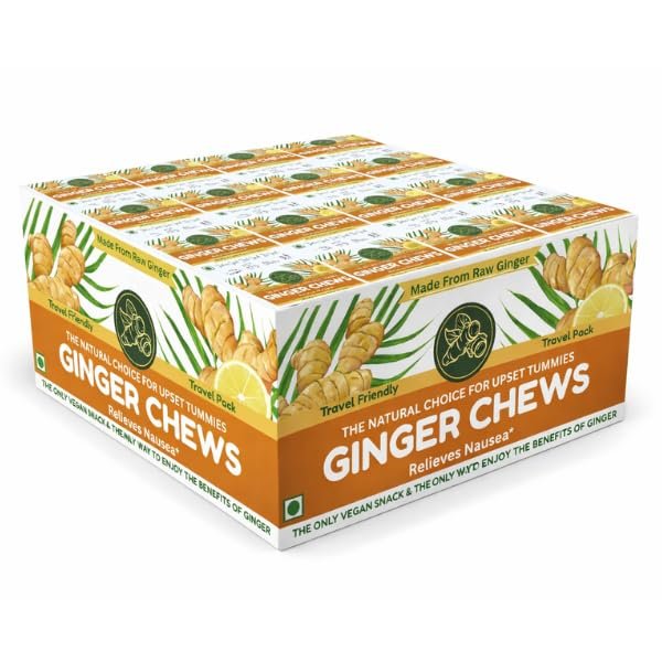 Acme Ginger Candy Chews 576g (48 Pcs) Multipack | Made with Raw Ginger | Helps in Nausea Relief | Soothes Throat | Travel-Friendly Candy for Motion Sickness, Digestion & Immunity |
