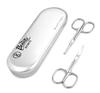 Beaut Secrets 2pcs Nose Scissors Beard Mustache Eyebrow Trimmer Stainless Steel Set with Storage Box (Silver) view 2