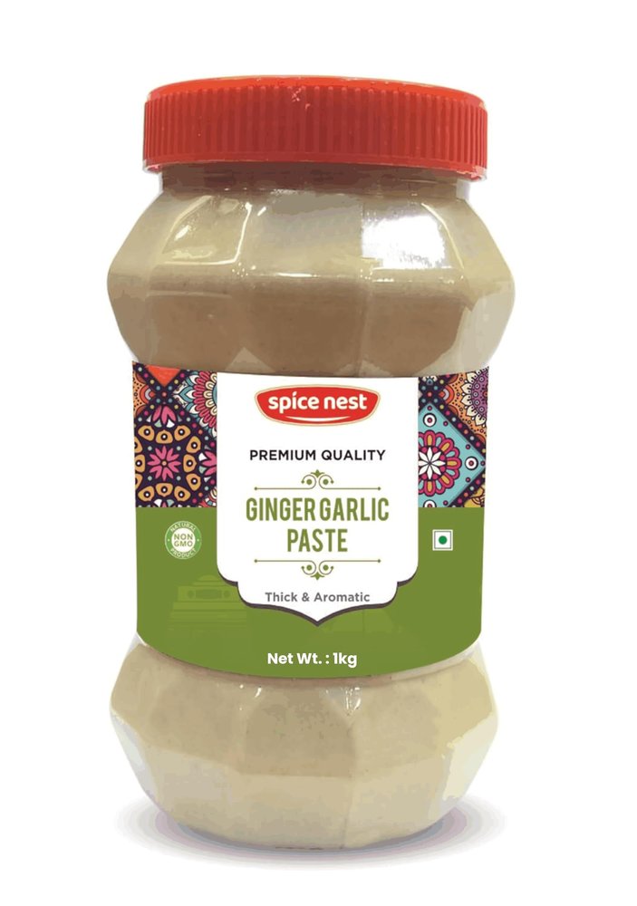 Spice Nest Ginger Garlic Paste Premium Fresh Natural Thick Aromatic Ready to Use Cooking Essential for Curries Marinades Soups Stir Fries Preservative Free (Pack of 1, Ginger Garlic Paste 1Kg)