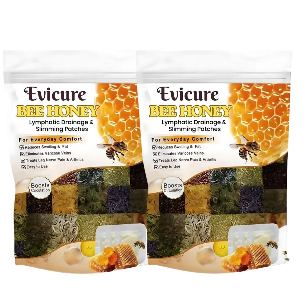 Evicure Bee Honey Lymphatic Drainage Patches, Pain Relief and Varicose Vein Treatment, 10 Patches (2)