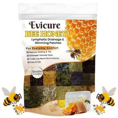 Evicure Bee Honey Lymphatic Drainage Patches, Pain Relief and Varicose Vein Treatment, 10 Patches (1)