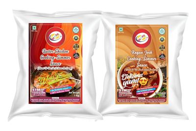 Am 2 Pm - Rogan Josh and Butter Chicken Cooking Simmer Sauce - 1 KG Each | Direct to Use as a Gravy or Sauce | Instant Gravy for Tandoori Chicken | Masala Curry Paste | Ready To Cook Indian Masala Gravyy | Easy to cook