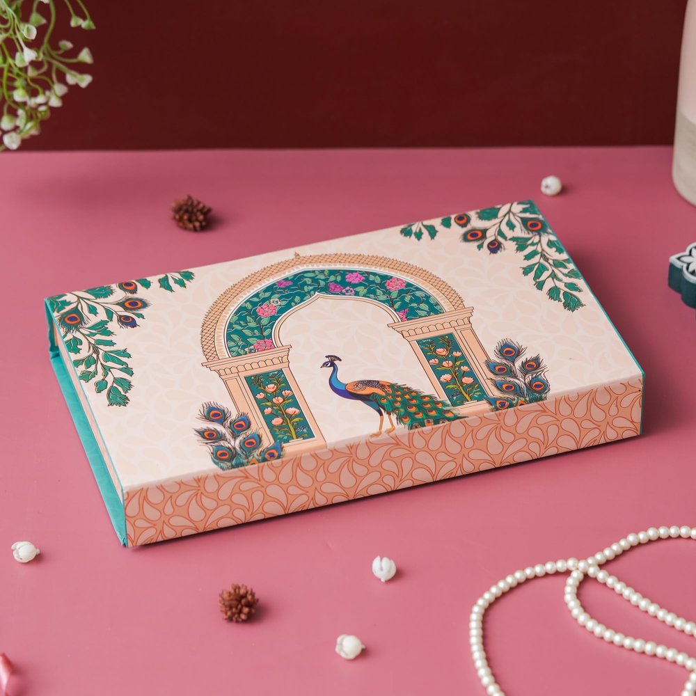 Agrisafe Diwali Gift Hamper | Diwali Dry fruit Box | Eye-catching peacock artwork Design With 4 partitioned sections | Festive Gifting | Corporate Gifts for Employees & Clients | Almonds, Cashews, Raisins & Pistachio (400gm Total) (Pistachio Combo)