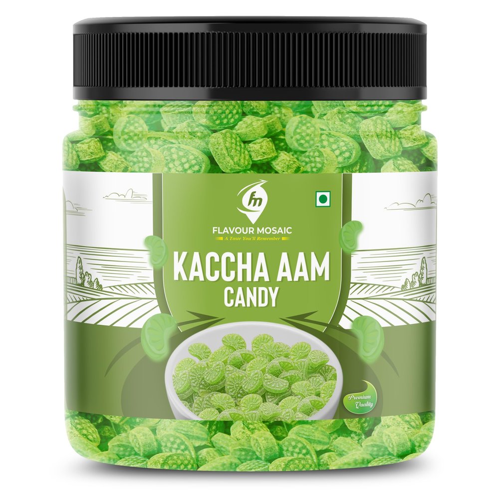 FLAVOUR MOSAIC Kacha Aam Candy 1200g| Sweet & Tangy Mango Goli | Fun Candy for Kids, Parties & Gifts | Delicious After-Meal Treat | Mango Candy (Pack of 3, 400gm each)