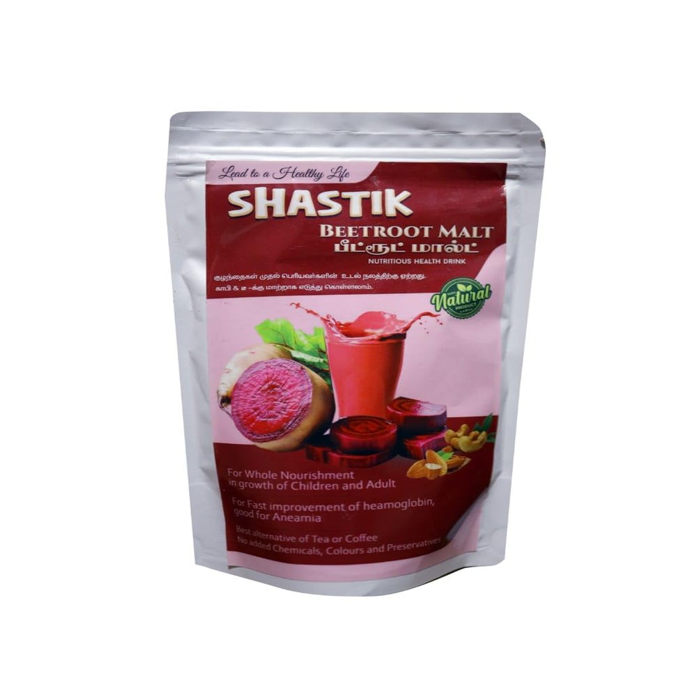 Shastik Beetroot Malt 250g Iron Rich Natural Health Drink | Boosts Energy, Improves Hemoglobin & Skin Glow | No Added Preservatives & Additives