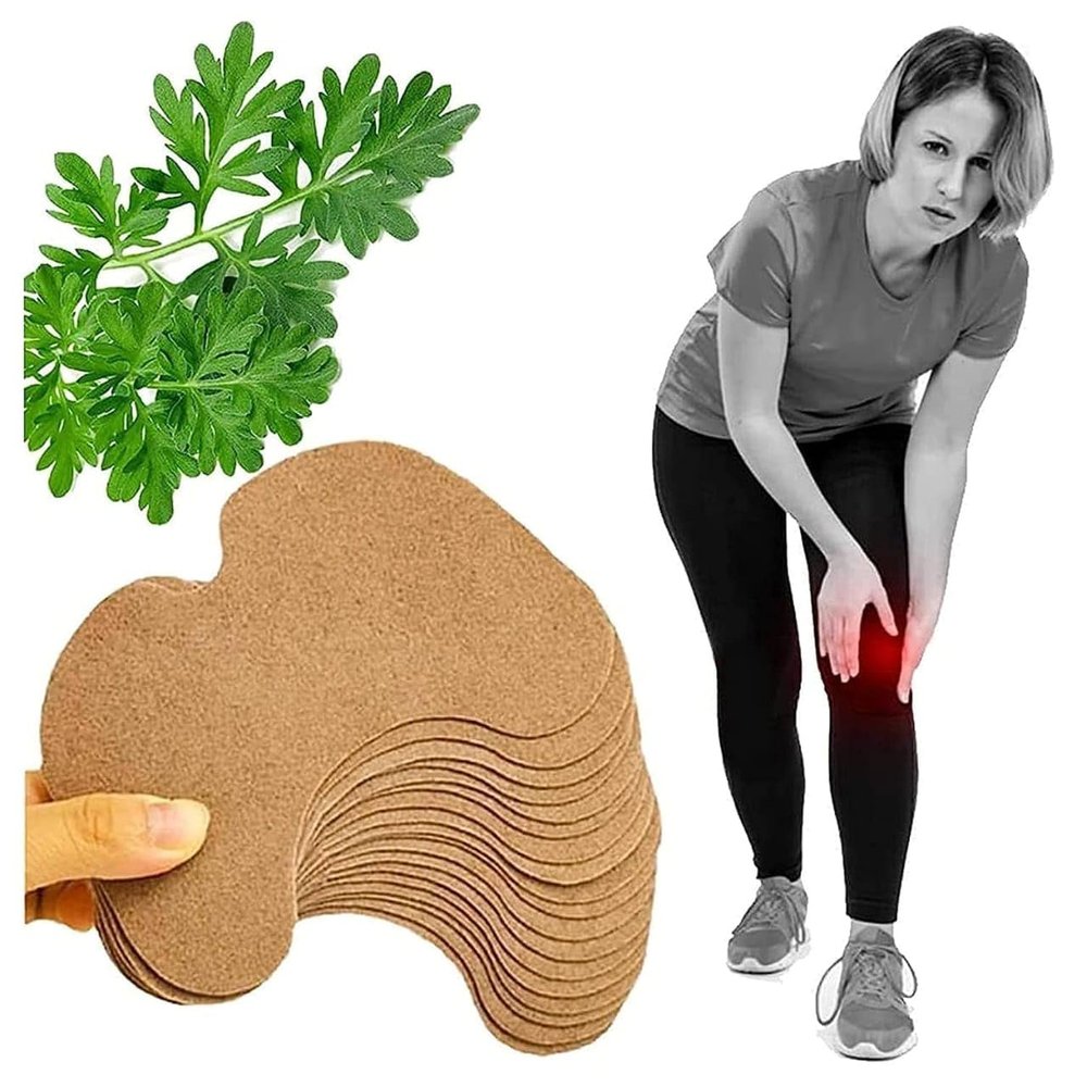 Herbal Knee Plaster Sticker Pain Relief and Inflammation Patches Joint Knee Relief Patches Kit Natural Wormwood Extract Sticker Knee Pain Relief Patches For Men Women Pack of 12