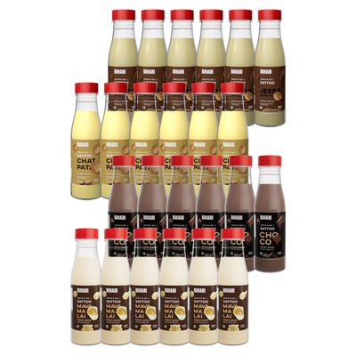 BIHARI JEERA MASALA | CHATPATA | CHOCO | MAVA MALAI | Sattoo Energy Drink Combo Pack 24 | Gluten Free | High Fiber | 100% Natural | Improves Hair & Skin & Helps in Digestion
