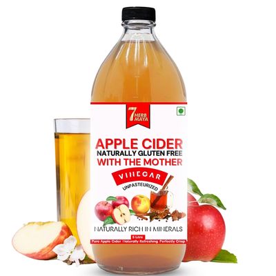 7HerbMaya Organic Apple Cider Vinegar with Mother | Raw, Unfiltered & Naturally Fermented Vinegar from Himalayan Apples | Culinary & Daily Use (5 Litre)