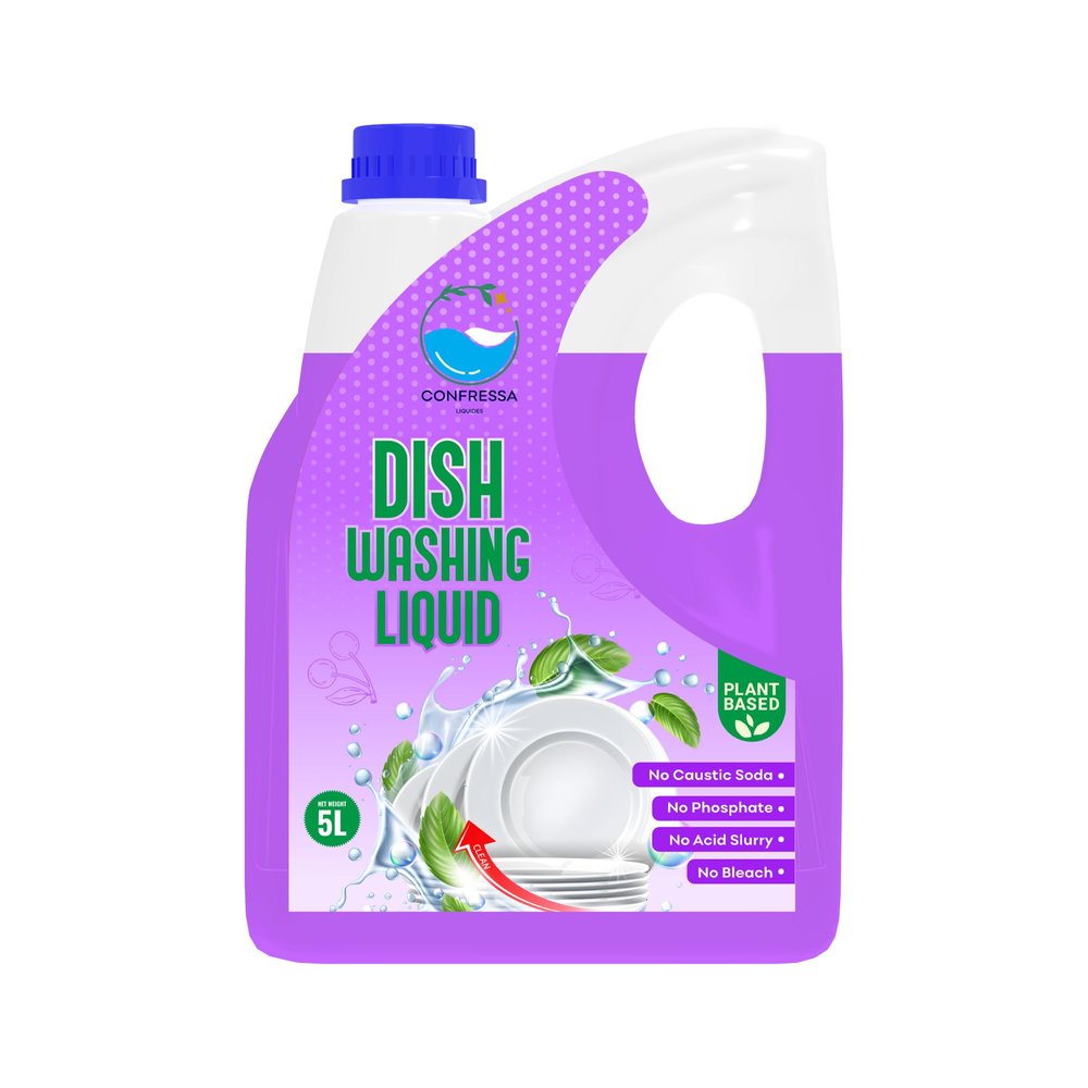 Confressa Dishwash Gel | 5 Litre Refill Can | Dishwash Liquid | Cuts Through Grease | Safe On Hands (1, Purple)