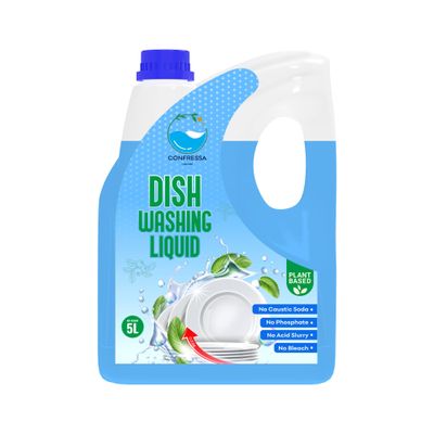 Confressa Dishwash Gel | 5 Litre Refill Can | Dishwash Liquid | Cuts Through Grease | Safe On Hands (1, Blue)