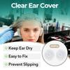 200 Pcs Clear Disposable Ear Protectors - Water-Resistant PE Ear Covers for Shower, Hair Dye & Spa, Universal Fit, Elastic Band Design, Lightweight and Durable view 2