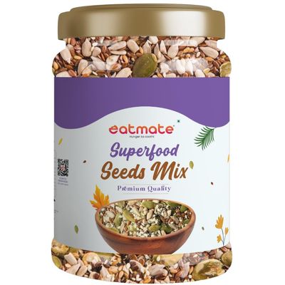 Eatmate Superfood Premium Mix Seeds for Eating | Diet Snacks, Protein Rich Food Healthy Snack, Mix of Pumpkin, Sunflower, Flax, Chia, Sesame and Watermelon Seeds (250g)