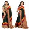 Zingme Wedding Bandhani Art Silk Saree with Blouse Piece - Traditional Tie Dye 3D Concept Multicolor Festival Yellow Color Georgette Saree view 1