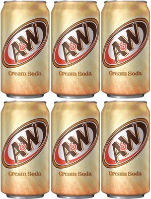 A&W Cream Soda Classic Flavor 355ml Cans, 6 Pack