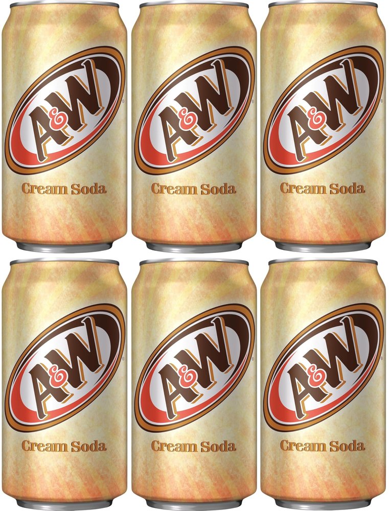 A&W Cream Soda Classic Flavor 355ml Cans, 6 Pack