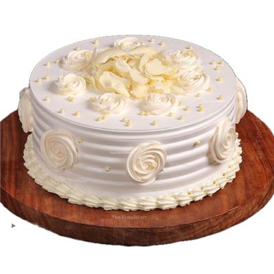 The FloralMart Flakey Hearts FlavoredCake Eggless | Birthday | Anniversary | Same Day Delivery (500 GM, Vanilla)