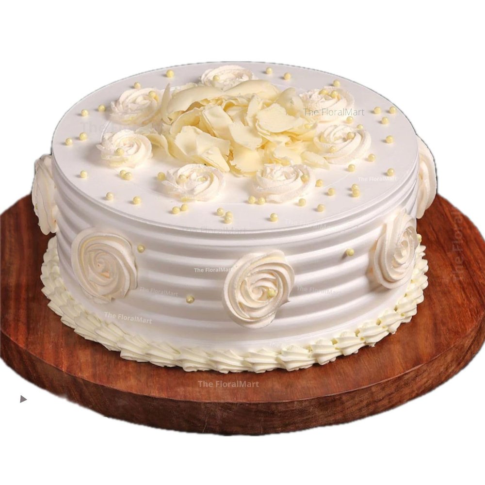 The FloralMart Flakey Hearts FlavoredCake Eggless | Birthday | Anniversary | Same Day Delivery (500 GM, Vanilla)