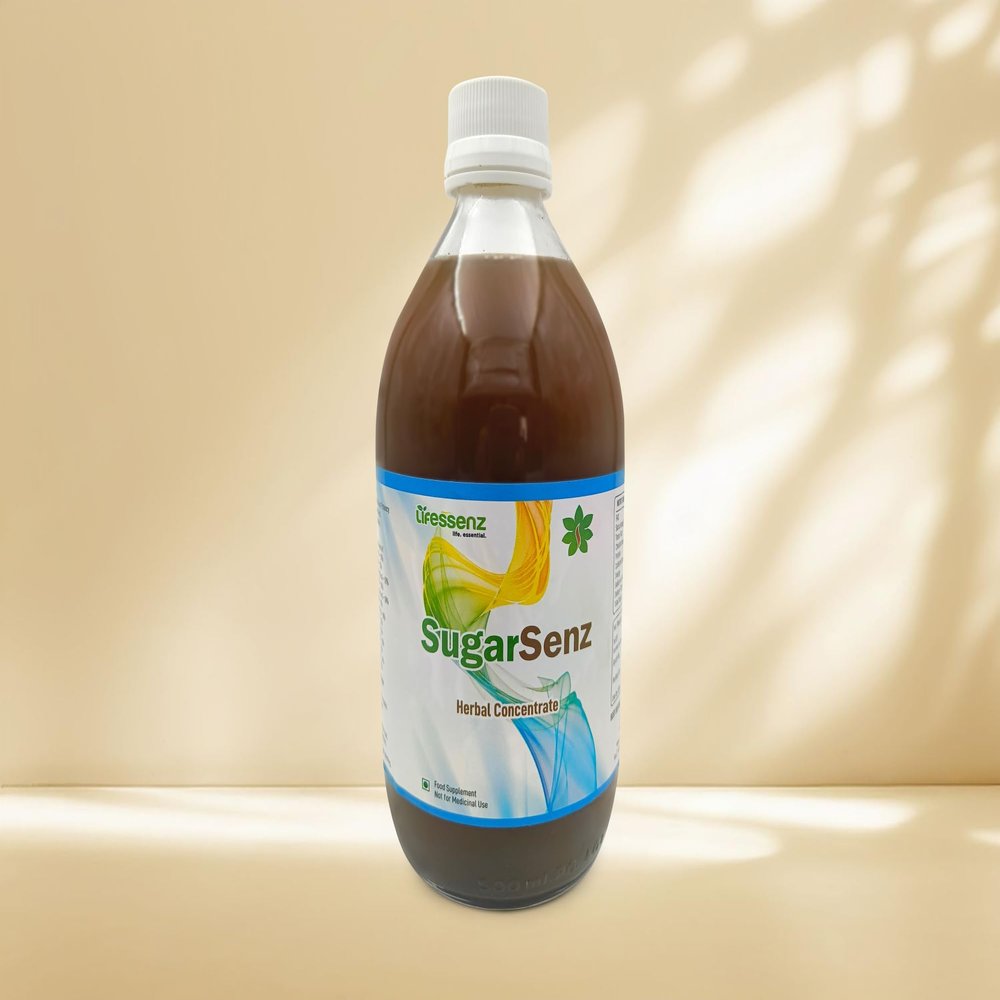 SugarSenz | Natural Herbal Apple Cider Vinegar Infusion | 13 Herbs Blend with Gudmar, Jamun, Bitter Gourd, Amla & Cinnamon | Food Supplement for Wellness (500ml)