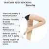 DClub Thigh High Graduated Compression Stockings Open-Toe 23-32mmHg Firm Medical Support Socks for Varicose Veins. (Beige, L) view 3