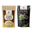 INDIAN FLAVOR CO. Gond katira and Sabja seeds Combo | Gond katira 300g and Sabja seeds 200g | Tragacanth Gum Crystals & Tukhmaria | Badam Pisin & Basil Seeds | Body Cooling Properties view 1