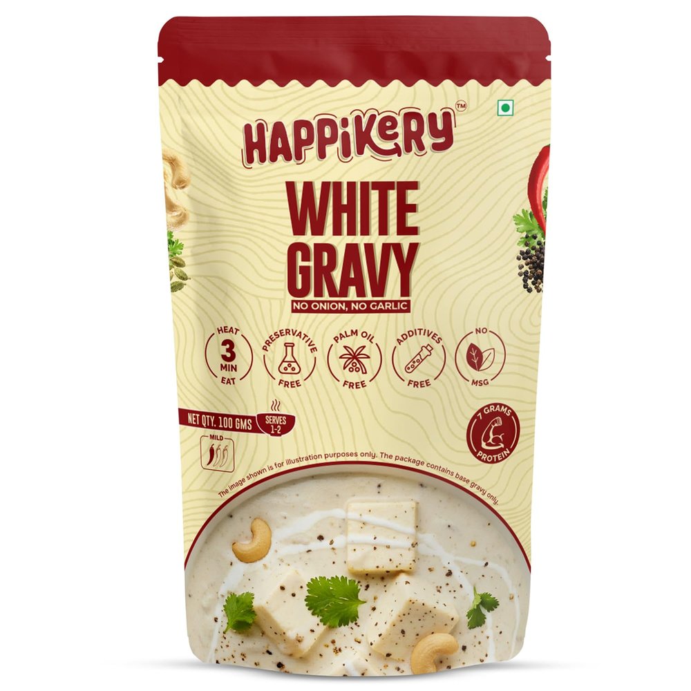 Happikery Gravy Mix -100g | No Preservatives | Upto 1-2 Servings | Quick & Easy Curry Mix | Ready To Eat in 3 Minutes