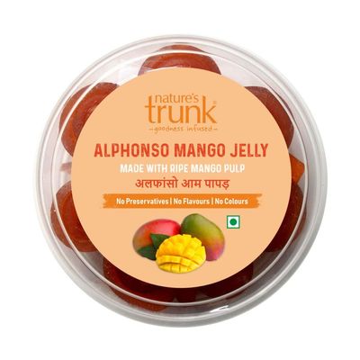 Nature's Trunk Alphonso Mango Jelly | Aam Papad | Sun-Dried Mamidi Thandra | No Added Preservatives | Natural Fruit Candy | 100% Natural (250g)