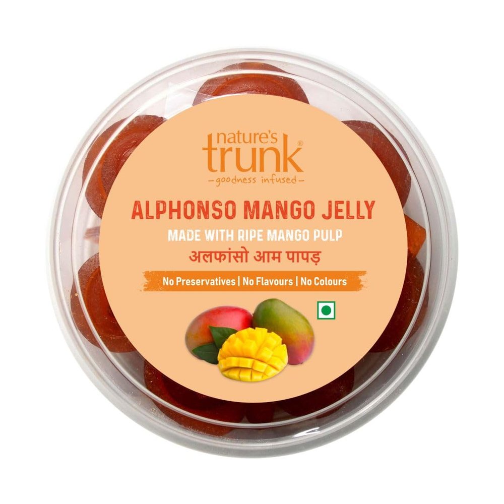 Nature's Trunk Alphonso Mango Jelly | Aam Papad | Sun-Dried Mamidi Thandra | No Added Preservatives | Natural Fruit Candy | 100% Natural (250g)