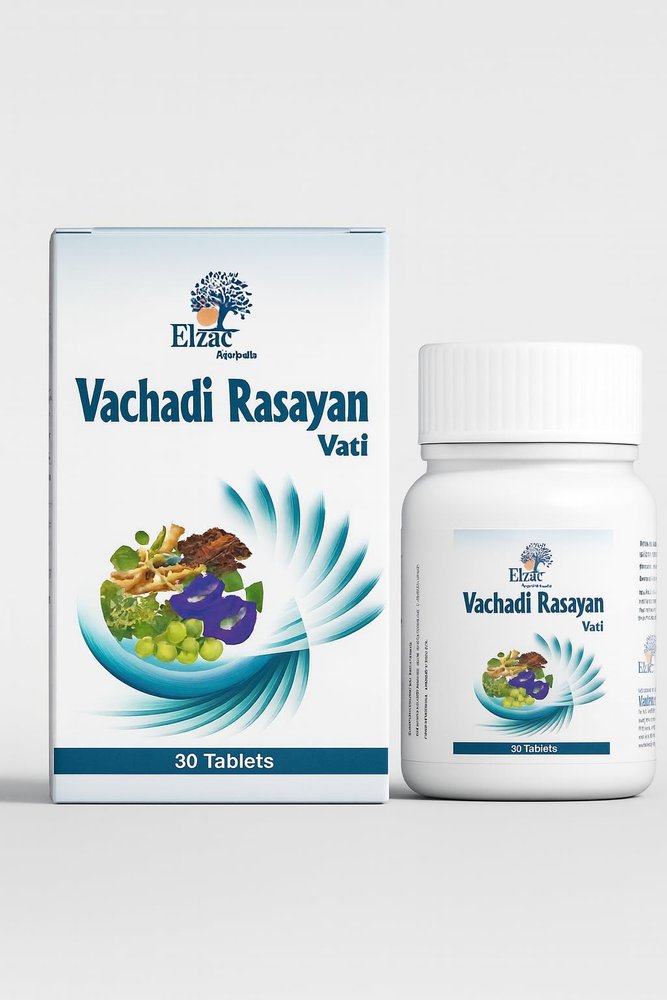 Elzac Vachadi Rasayan Vati - Ayurvedic Herbal Tablets for Digestive Health, Immunity & Detox - Natural Ingredients for Enhanced Metabolism and Wellness - 30 Tablets Pack