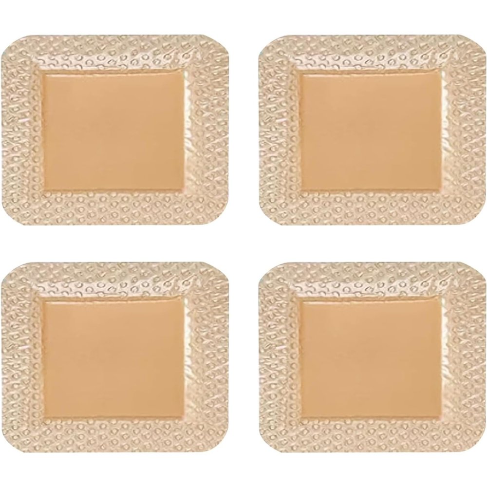 4PCS 5 * 5CM Bed Sore Patch, Bed Sore Dressing, 55cm Silicone Gel Foam Dressing for Care, Advanced Bed Sore Dressing for Long-Term Bedridden Patients