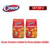 Croco Crackers Biscuits Salted & Pizza Flavoured Combo 100G Each, Pack of 2 and Croco Crackers Sare Salt 100G | Bagel Chips| Pretzels | (Cracker Sare Salt 100G) Combo Pack view 3