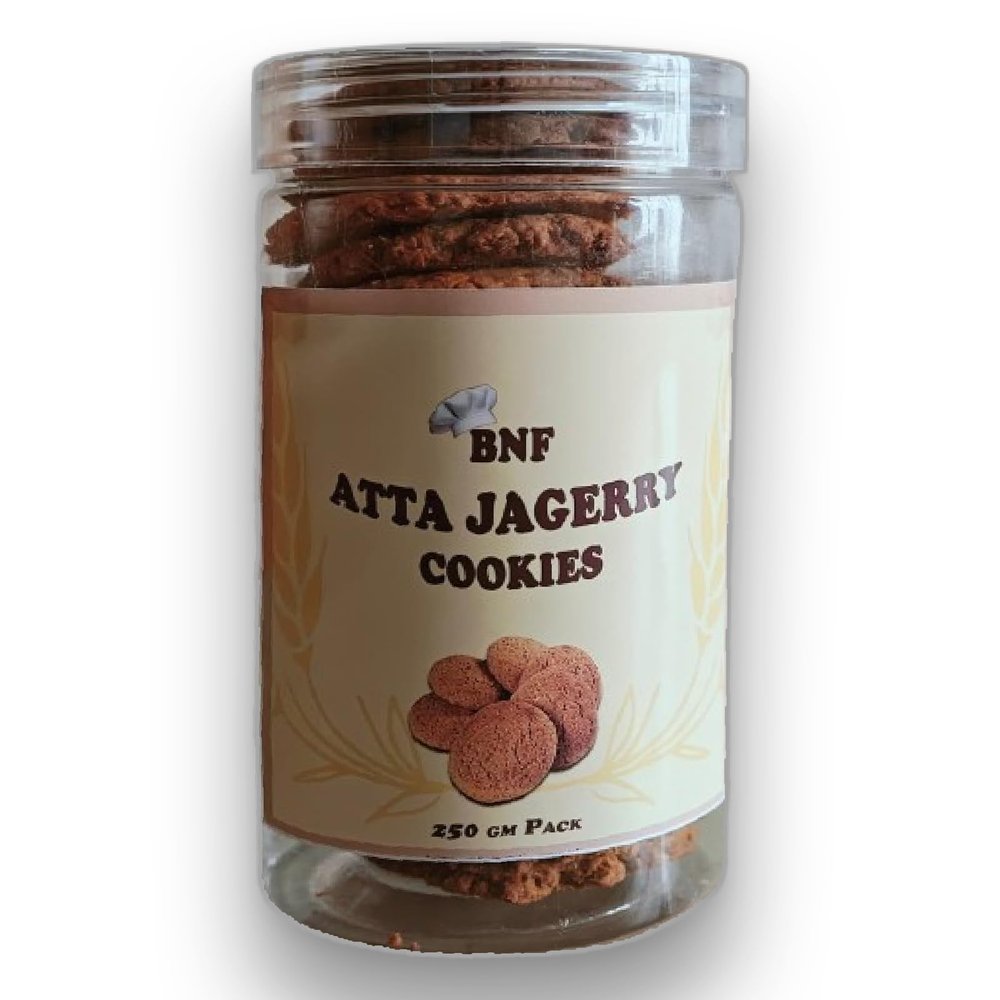 Bake N Flake Atta Jaggery Cookies, 250g, Natural Ingredients, No Preservatives, Whole Grain Multigrain Biscuits