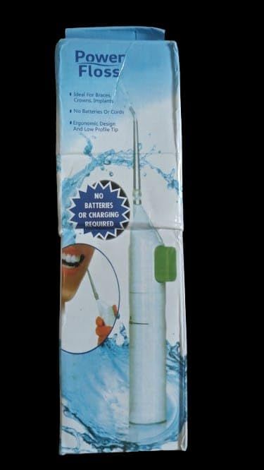 Power Floss Cordless Water Jet Dental Flosser, No Batteries Required, Ergonomic Design