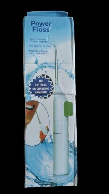 Power Floss Cordless Water Jet Dental Flosser, No Batteries Required, Ergonomic Design