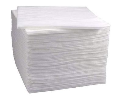 Disposable Facial Tissues, Non-Woven Fabric, 12 x 12 Inches, Pack of 100, White