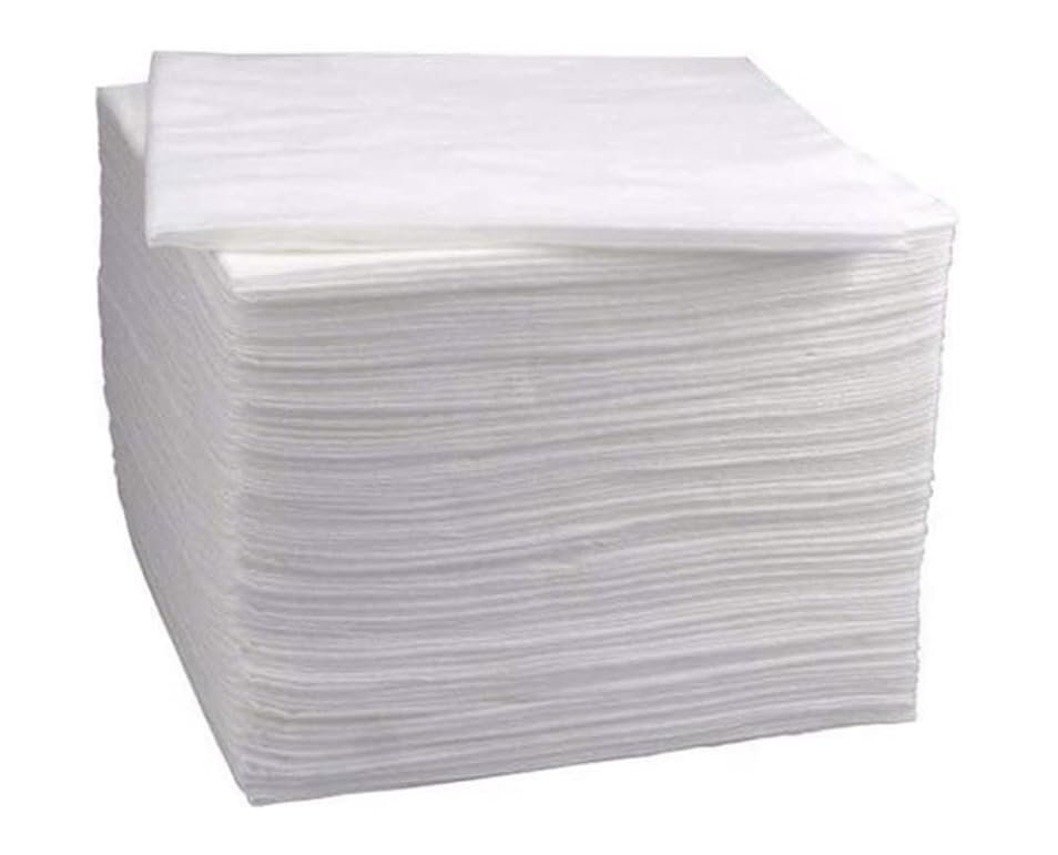 Disposable Facial Tissues, Non-Woven Fabric, 12 x 12 Inches, Pack of 100, White