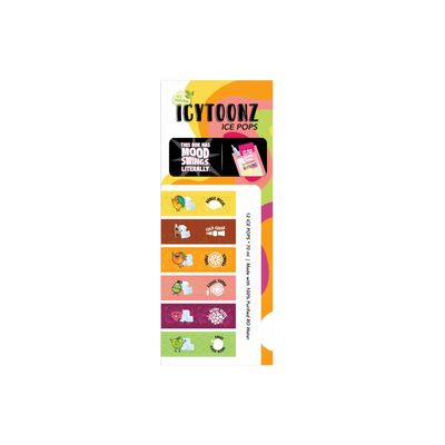 Icytoonz Icepops 100% Natural Freezer Pops, Comes with a Mood Infusion DIY Kit,Juice Bars, Ice Pops ALL FLAVORS | 6 Refreshing Flavors | (Pack of 12) Fun & Tasty Frozen Treats (Box of 12 Pops)