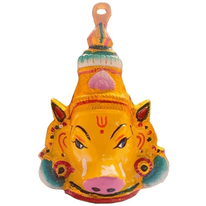 Yellow Varahi Devi Face - Varahi Devi Face for Pooja Purpose - Varahi Devi Yellow Face - Varahi Amman Face