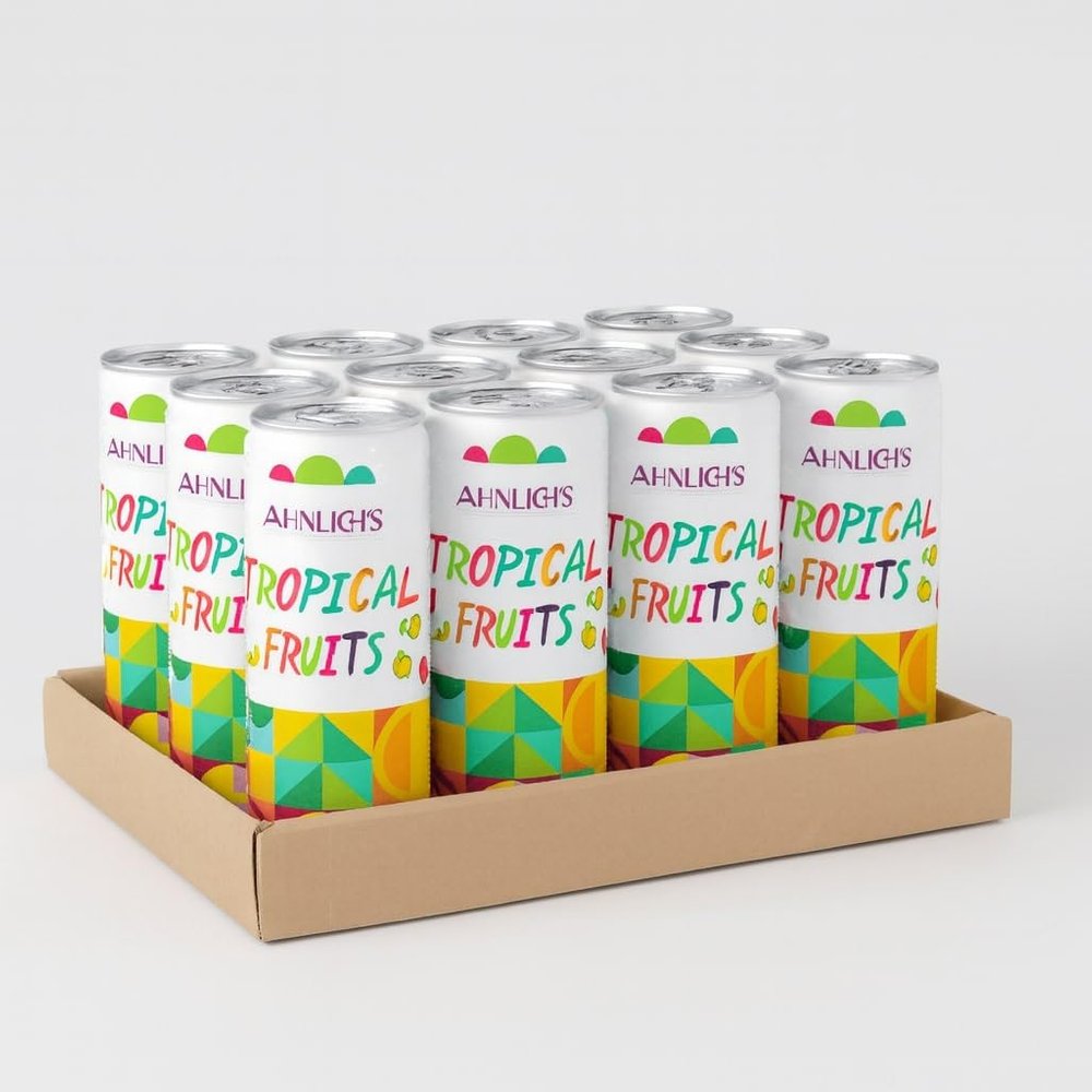 Ahnlichs Tropical Fruits Drink | Refreshing Juice Blend with Pineapple | Mango & Passionfruit | Pack of 12
