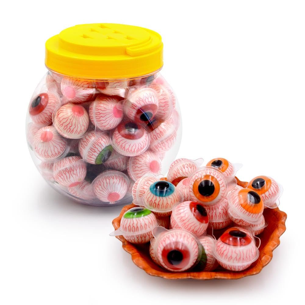 Halloween Spooky Eye Ball Candy | Halloween Mix Shaped Gummy Balls | Fruit Mix Gummies (Big Size) - 15 Count