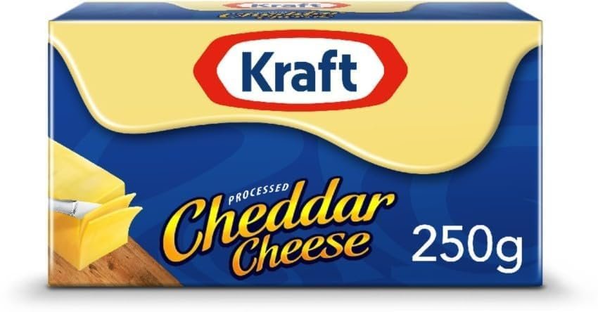 Wholesome First Kraft Processed Cheddar Cheese Block  Rich & Creamy Taste 250g (Imported)