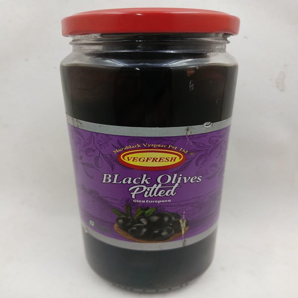 Vegfresh Black Olives Pitted | Premium Quality Whole Olives | Ready to Eat | Perfect for Salads, Pizza, Pasta & Snacks  450g Jar