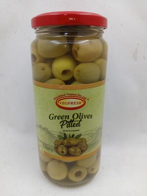 Vegfresh Green Olives Pitted | Premium Quality Whole Olives | Ready to Eat | Perfect for Salads, Pizza, Pasta & Snacks  450g Jar