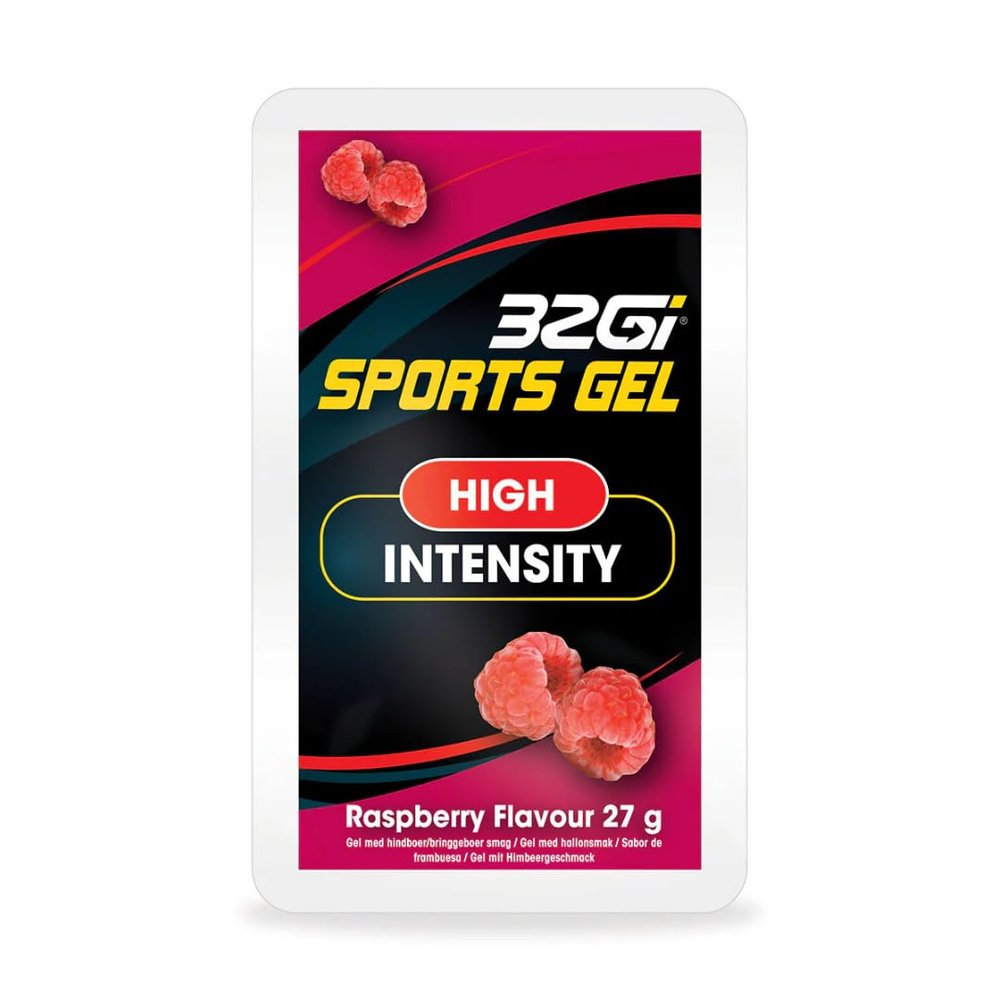 32Gi Sports Energy Gel | Quick Releasing Energy | Patended Snap Open Technology- 27g each- Pack of 3 (Pack of 3, Raspberry)